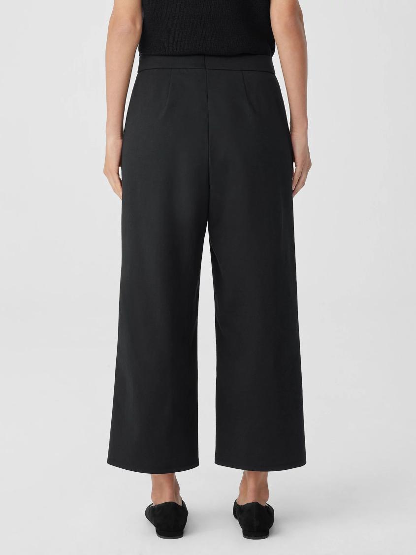 Eileen Fisher Pants, Shorts &amp; Jumpsuits | Cotton Blend Ponte Wide-Leg Pant Black - Women