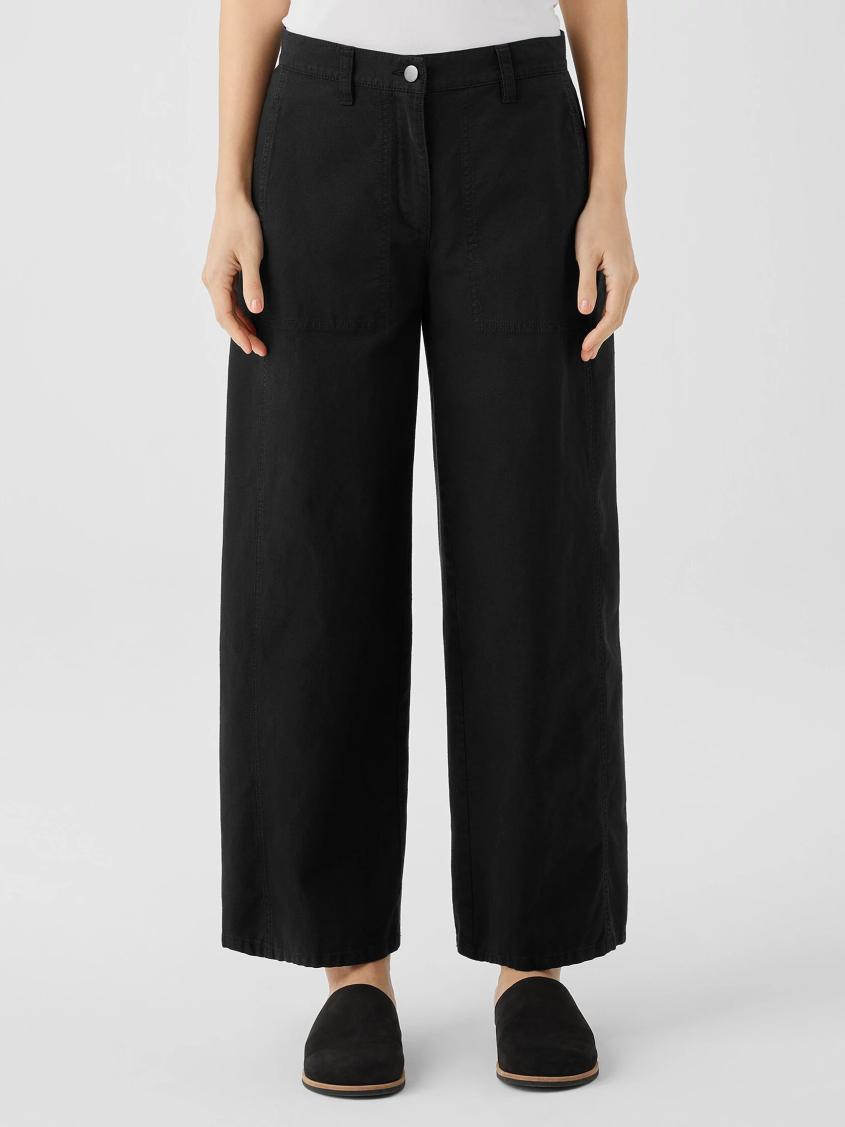 Eileen Fisher Pants, Shorts &amp; Jumpsuits | Cotton Hemp Stretch Wide-Leg Pant Black - Women