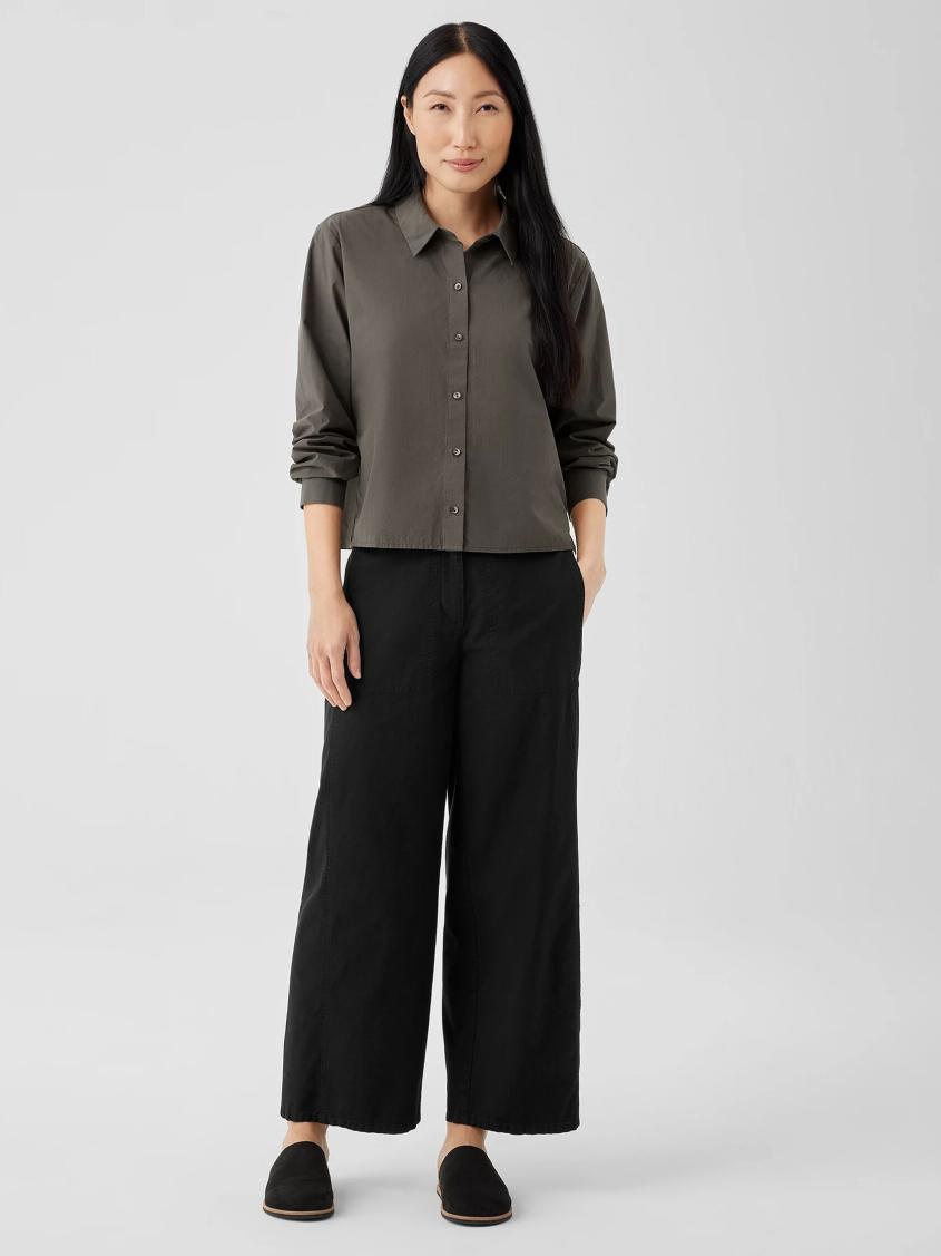 Eileen Fisher Pants, Shorts &amp; Jumpsuits | Cotton Hemp Stretch Wide-Leg Pant Black - Women