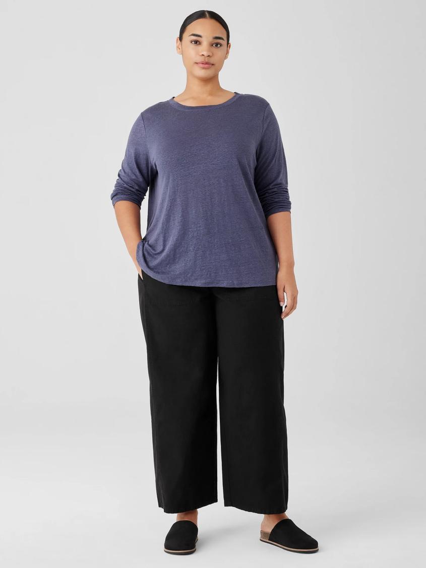 Eileen Fisher Pants, Shorts &amp; Jumpsuits | Cotton Hemp Stretch Wide-Leg Pant Black - Women