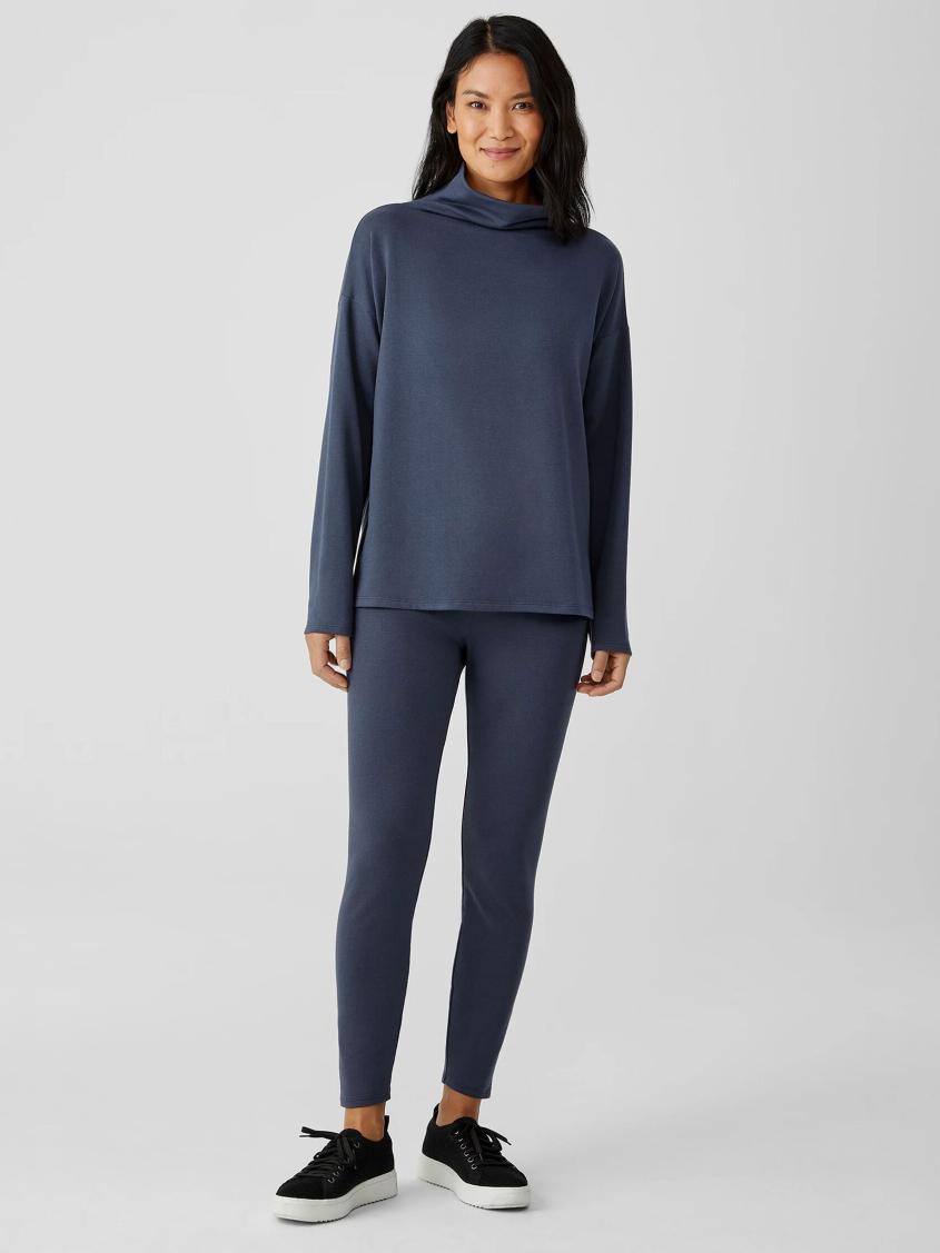 Eileen Fisher Pants, Shorts &amp; Jumpsuits | Cozy Brushed Terry Hug High-Waisted Leggings Ocean - Women