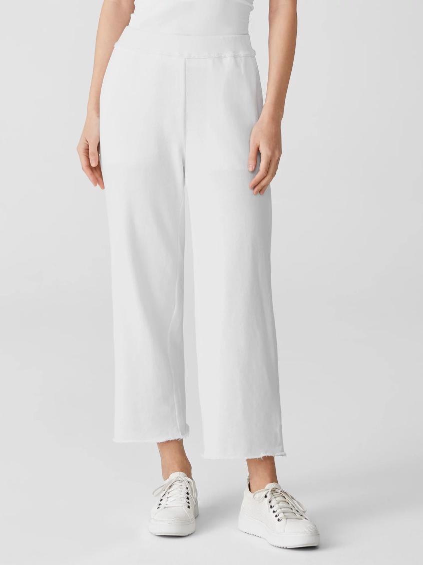 Eileen Fisher Pants, Shorts &amp; Jumpsuits | Lightweight Organic Cotton Terry Straight Pant White - Women