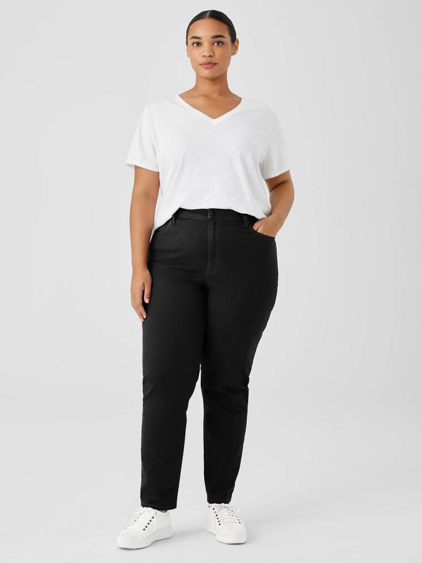 Eileen Fisher Pants, Shorts &amp; Jumpsuits | Organic Cotton Denim Slim Jean Black - Women