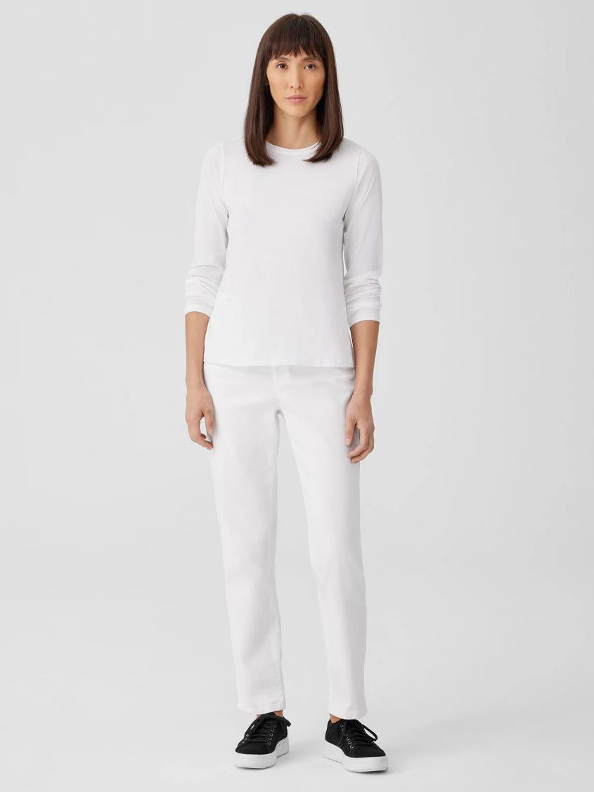 Eileen Fisher Pants, Shorts &amp; Jumpsuits | Organic Cotton Denim Slim Jean White - Women