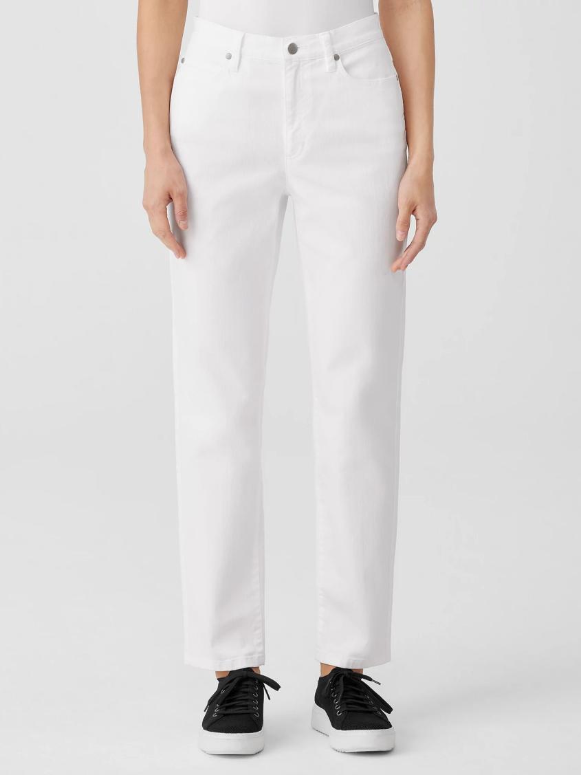 Eileen Fisher Pants, Shorts &amp; Jumpsuits | Organic Cotton Denim Slim Jean White - Women