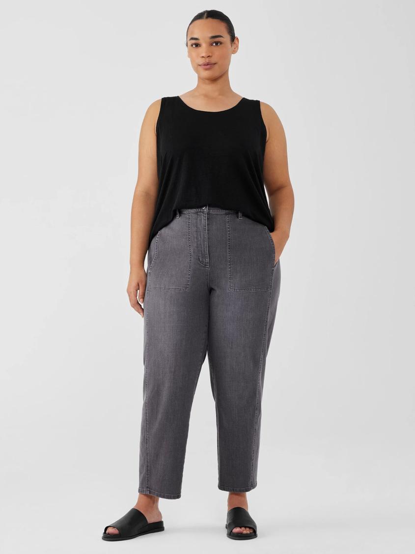 Eileen Fisher Pants, Shorts &amp; Jumpsuits | Organic Cotton Stretch Lantern Jean Carbon - Women