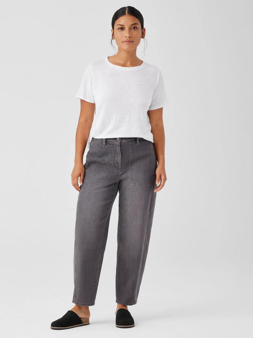 Eileen Fisher Pants, Shorts &amp; Jumpsuits | Organic Cotton Stretch Lantern Jean Carbon - Women