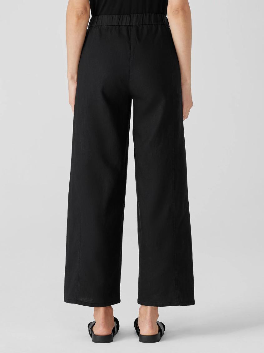 Eileen Fisher Pants, Shorts &amp; Jumpsuits | Organic Linen Wide Trouser Pant Black - Women