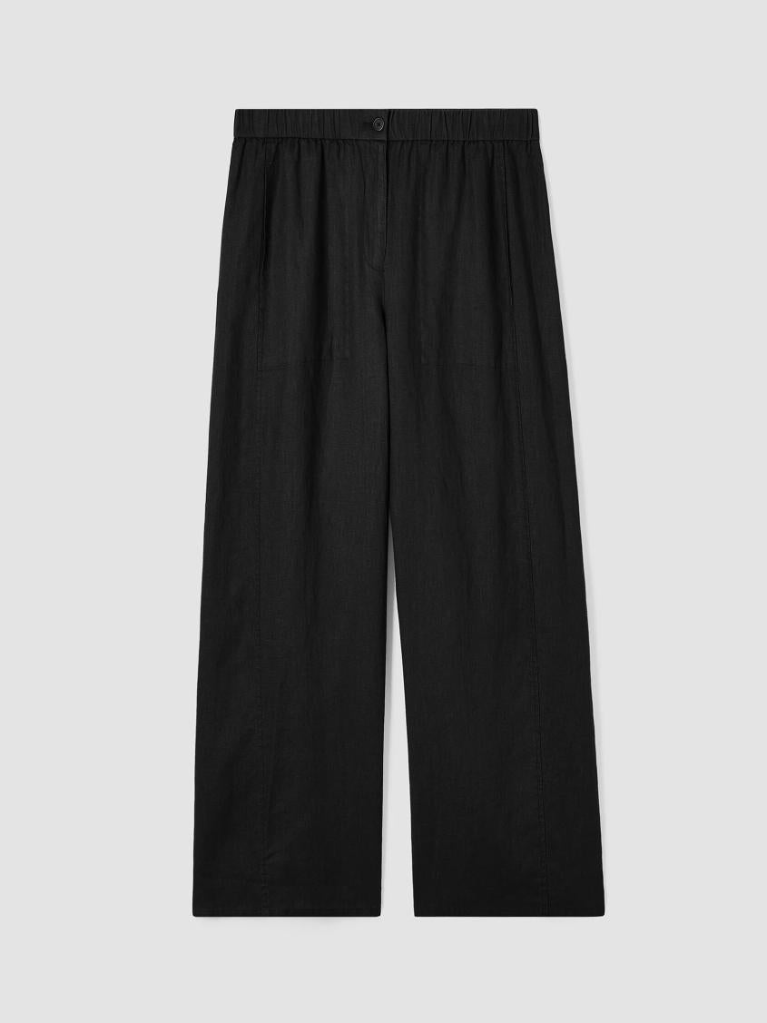 Eileen Fisher Pants, Shorts &amp; Jumpsuits | Organic Linen Wide Trouser Pant Black - Women