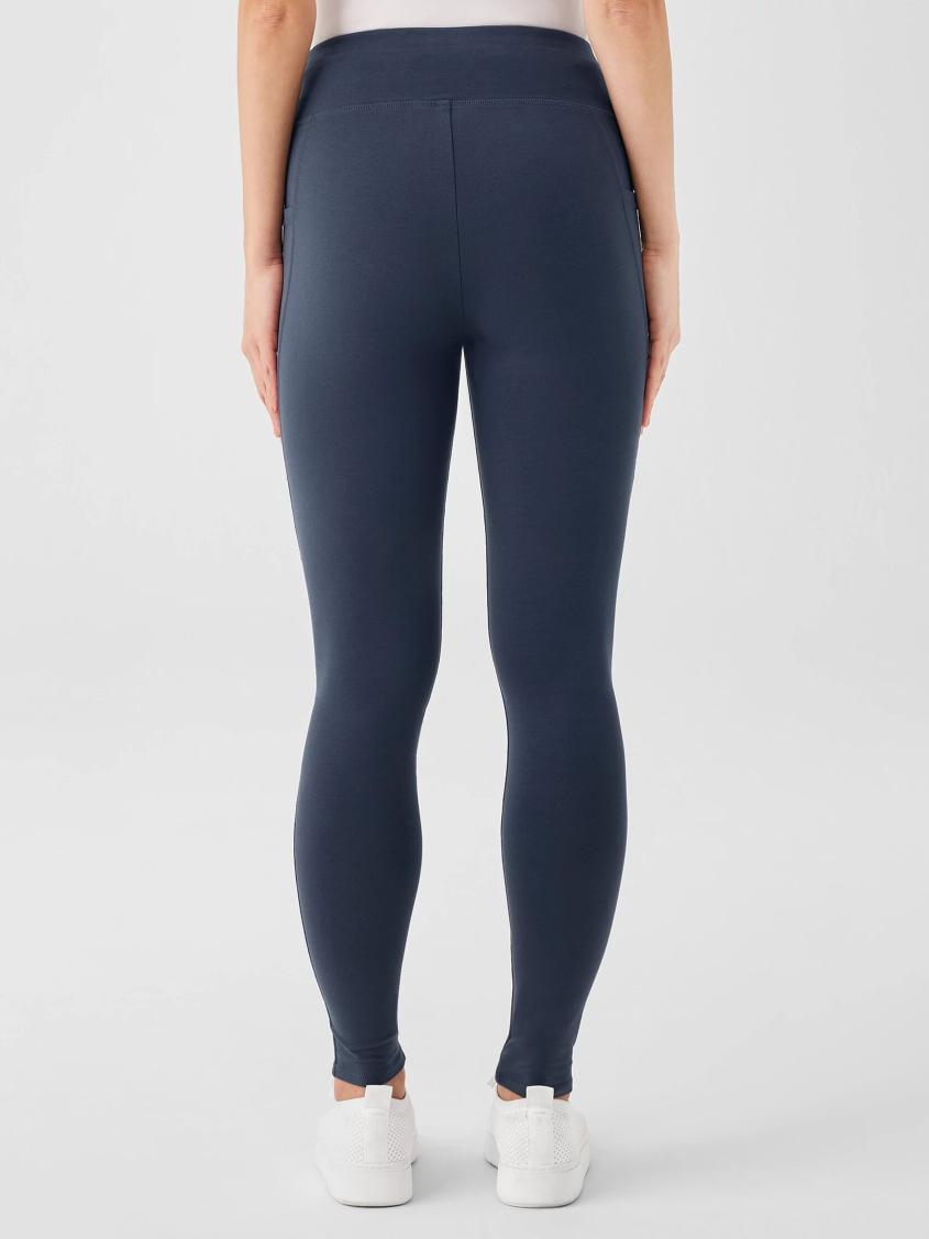 Eileen Fisher Pants, Shorts &amp; Jumpsuits | Pima Cotton Stretch Jersey High-Waisted Leggings Ocean - Women
