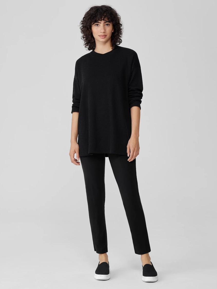 Eileen Fisher Pants, Shorts &amp; Jumpsuits | Pima Cotton Stretch Jersey High-Waisted Pant Black - Women