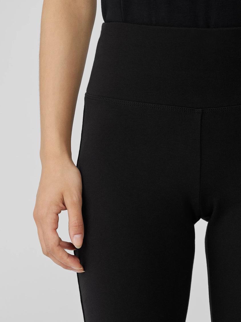 Eileen Fisher Pants, Shorts &amp; Jumpsuits | Pima Cotton Stretch Jersey High-Waisted Pant Black - Women
