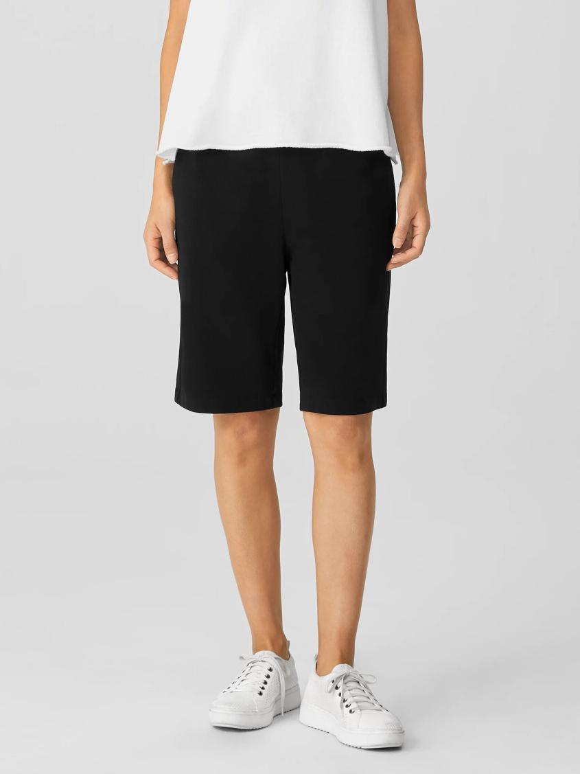 Eileen Fisher Pants, Shorts &amp; Jumpsuits | Pima Cotton Stretch Jersey Shorts Black - Women