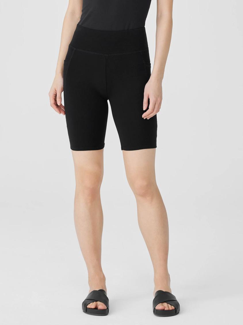 Eileen Fisher Pants, Shorts &amp; Jumpsuits | Pima Cotton Stretch Jersey Shorts Black - Women
