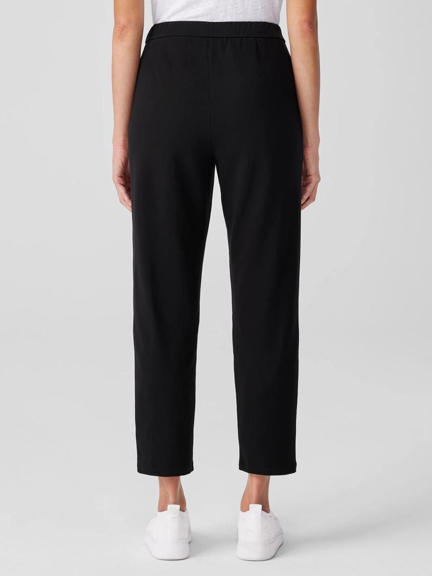 Eileen Fisher Pants, Shorts &amp; Jumpsuits | Pima Cotton Stretch Jersey Tapered Pant Black - Women
