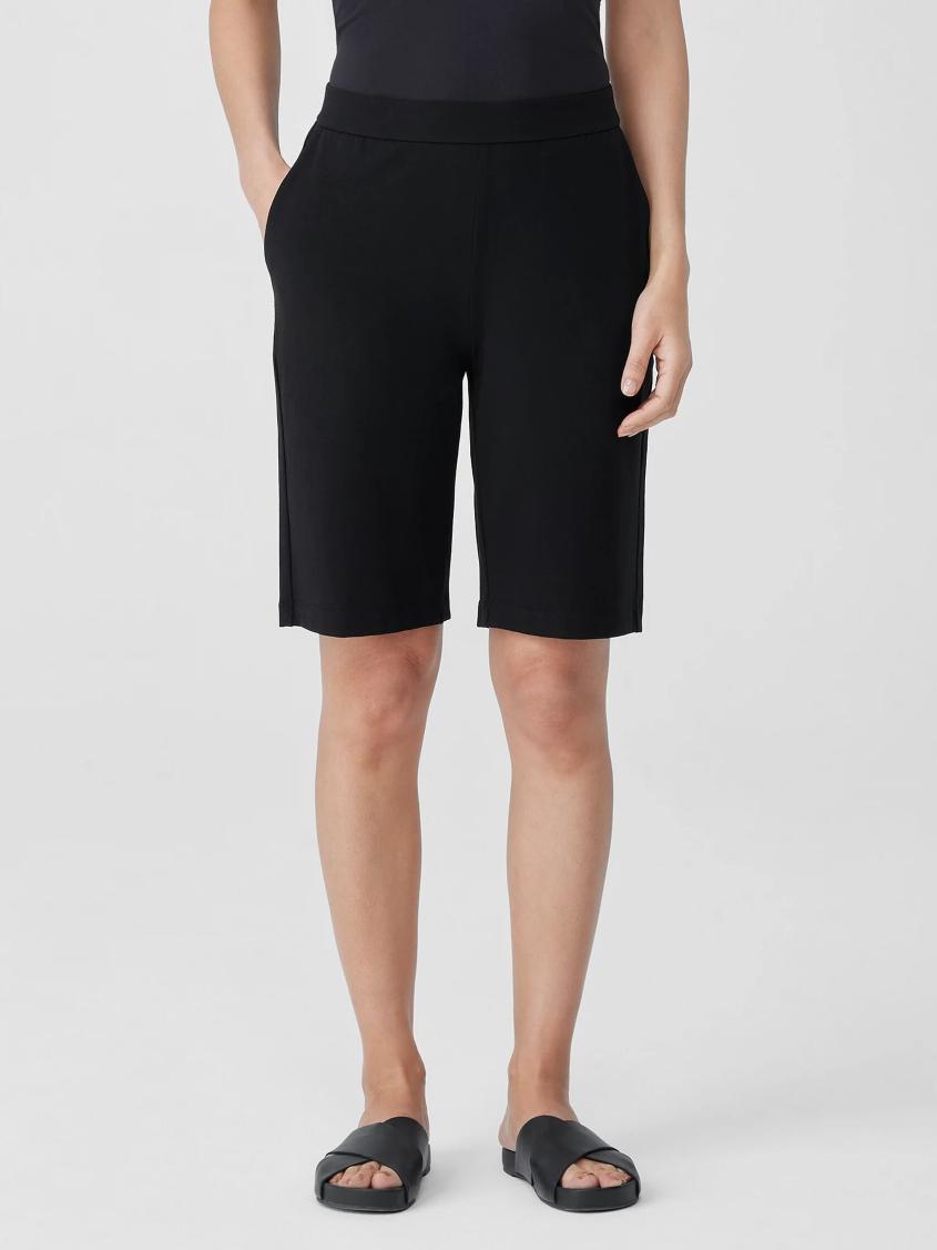 Eileen Fisher Pants, Shorts &amp; Jumpsuits | Pima Cotton Stretch Jersey Walking Shorts Black - Women