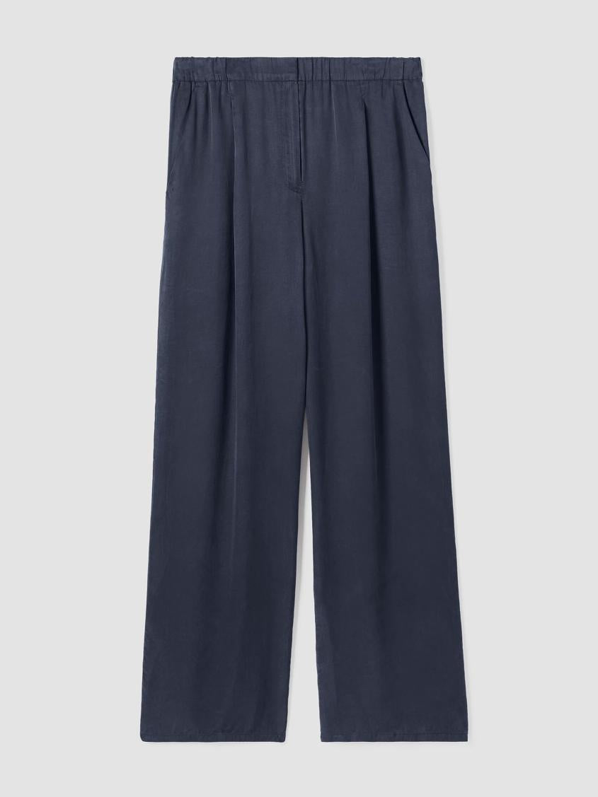Eileen Fisher Pants, Shorts &amp; Jumpsuits | Sandwashed Twill Wide Trouser Pant Ocean - Women