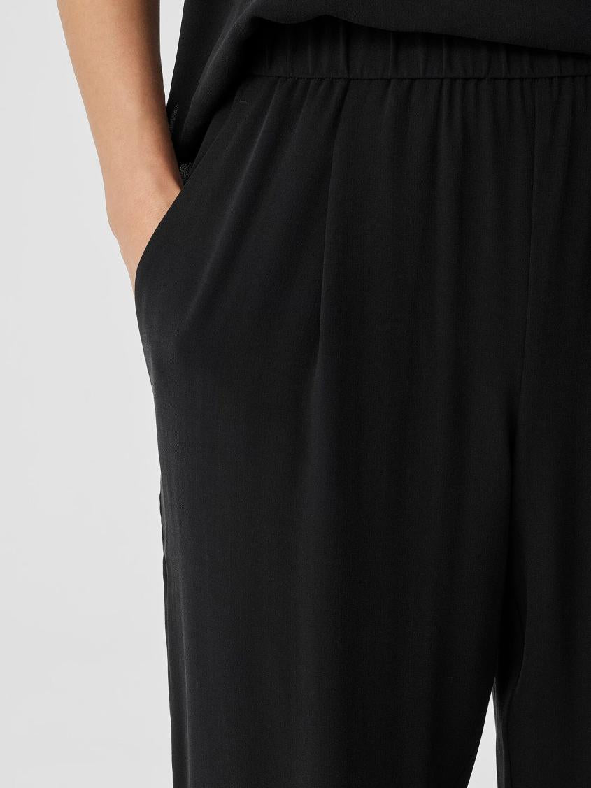 Eileen Fisher Pants, Shorts &amp; Jumpsuits | Silk Georgette Crepe Jogger Pant Black - Women