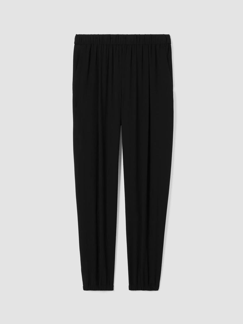 Eileen Fisher Pants, Shorts &amp; Jumpsuits | Silk Georgette Crepe Jogger Pant Black - Women