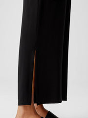 Eileen Fisher Pants, Shorts &amp; Jumpsuits | Silk Georgette Crepe Pant With Slits Black - Women