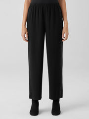Eileen Fisher Pants, Shorts &amp; Jumpsuits | Silk Georgette Crepe Straight Pant Black - Women