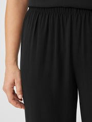 Eileen Fisher Pants, Shorts &amp; Jumpsuits | Silk Georgette Crepe Straight Pant Black - Women