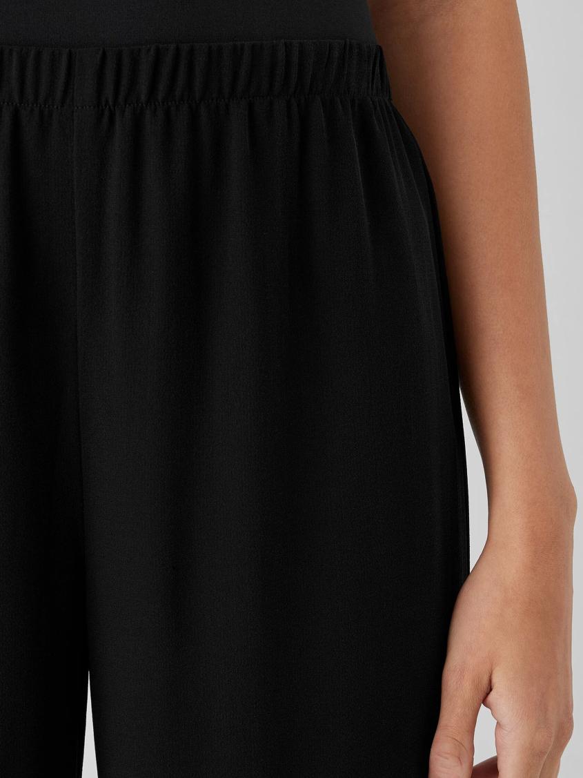 Eileen Fisher Pants, Shorts &amp; Jumpsuits | Silk Georgette Crepe Straight Pant Black - Women