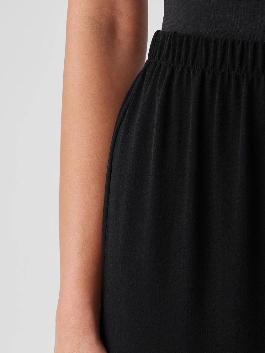 Eileen Fisher Pants, Shorts &amp; Jumpsuits | Silk Georgette Crepe Straight Pant Black - Women