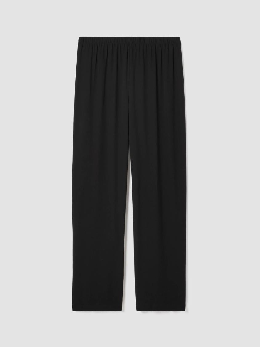 Eileen Fisher Pants, Shorts &amp; Jumpsuits | Silk Georgette Crepe Straight Pant Black - Women