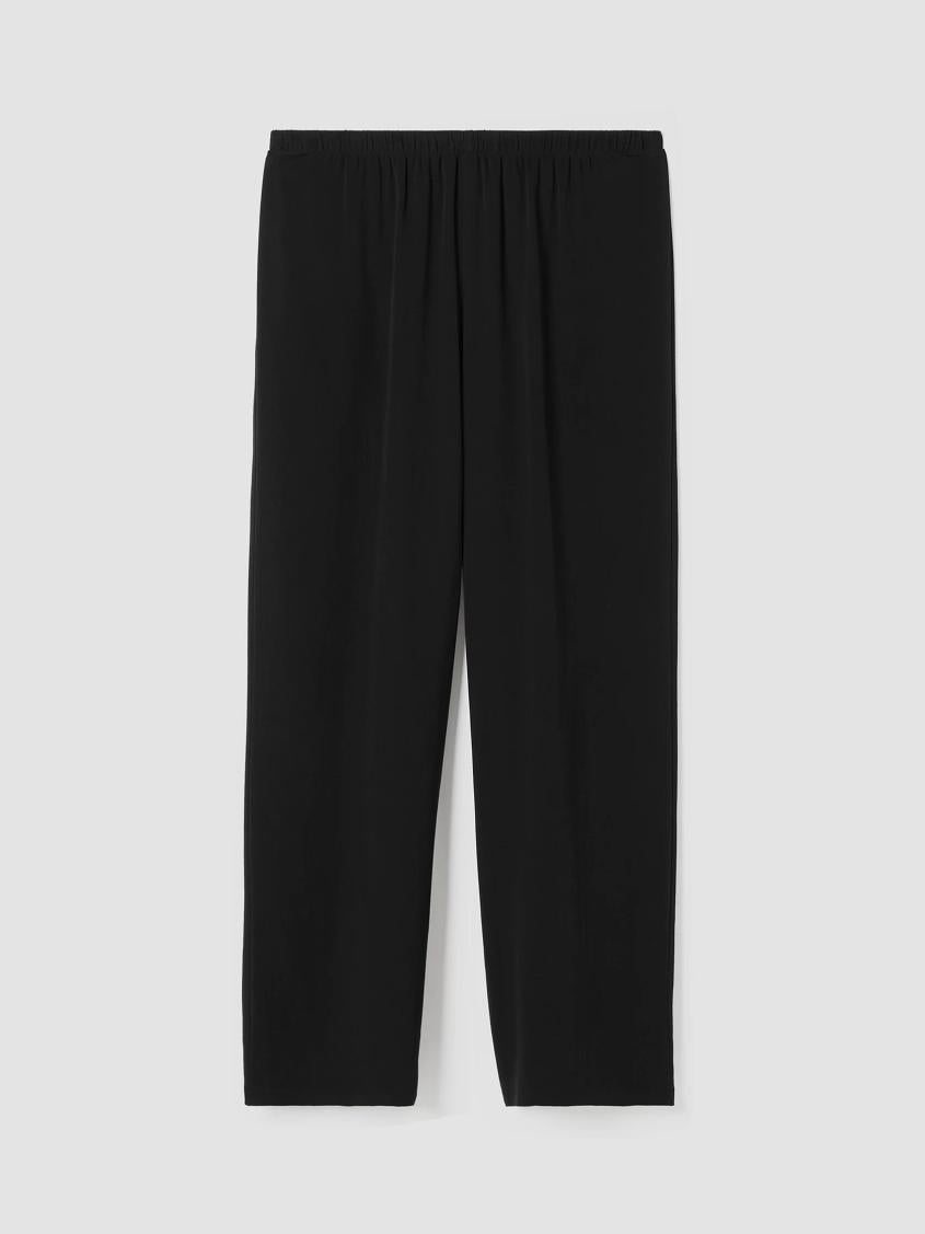 Eileen Fisher Pants, Shorts &amp; Jumpsuits | Silk Georgette Crepe Straight Pant Black - Women