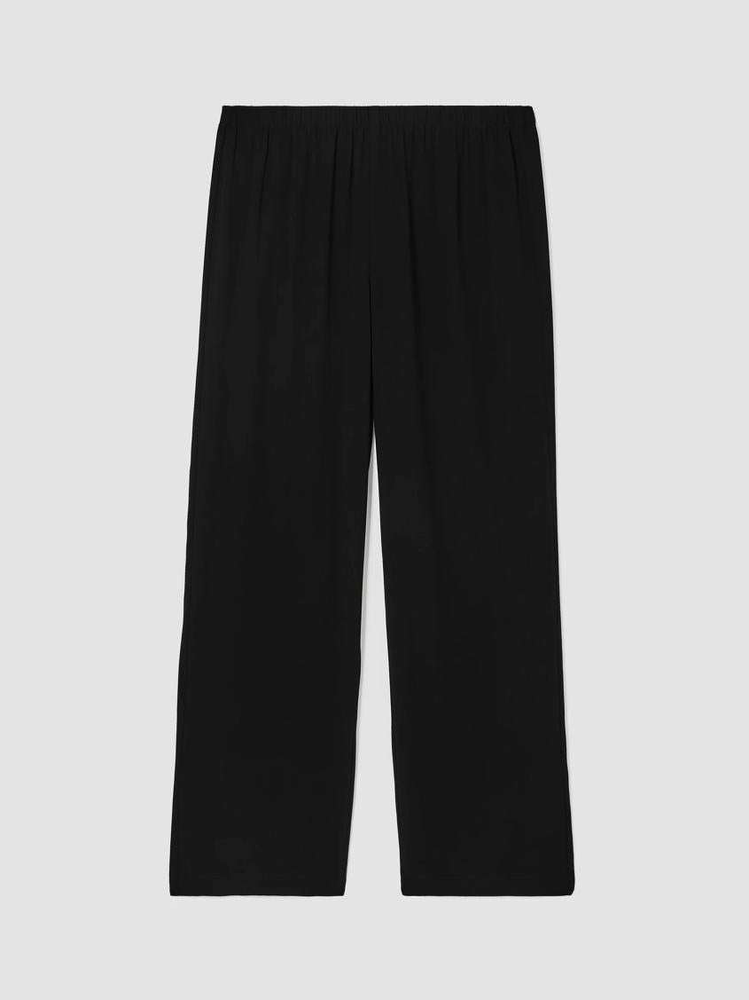 Eileen Fisher Pants, Shorts &amp; Jumpsuits | Silk Georgette Crepe Straight Pant Black - Women