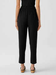 Eileen Fisher Pants, Shorts &amp; Jumpsuits | Silk Georgette Crepe Tapered Pant Black - Women