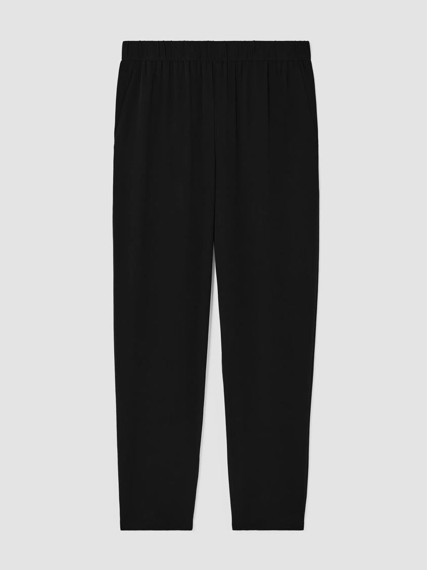 Eileen Fisher Pants, Shorts &amp; Jumpsuits | Silk Georgette Crepe Tapered Pant Black - Women