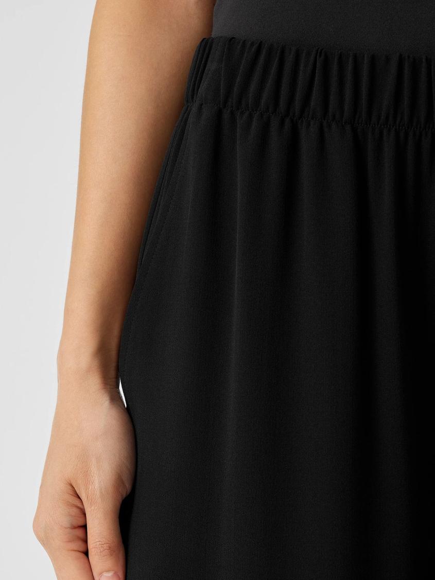 Eileen Fisher Pants, Shorts &amp; Jumpsuits | Silk Georgette Crepe Wide-Leg Pant Black - Women