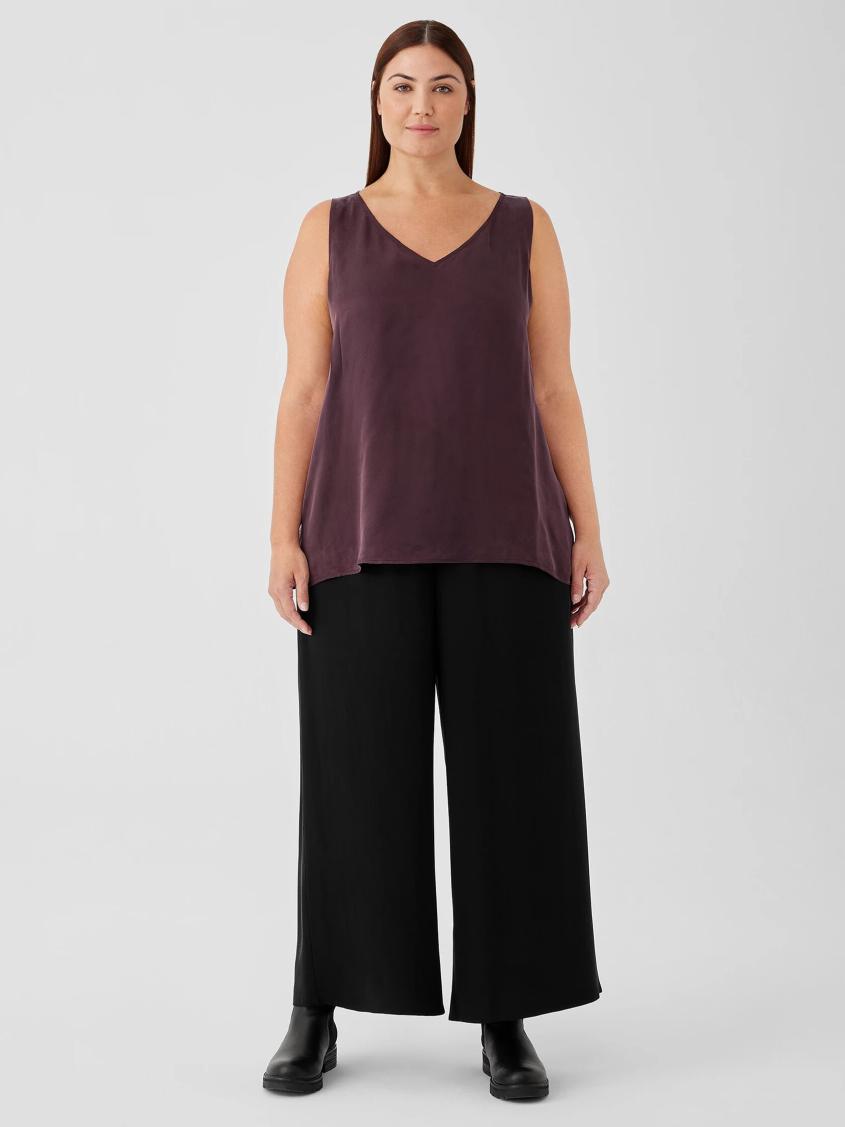 Eileen Fisher Pants, Shorts &amp; Jumpsuits | Silk Georgette Crepe Wide-Leg Pant Black - Women