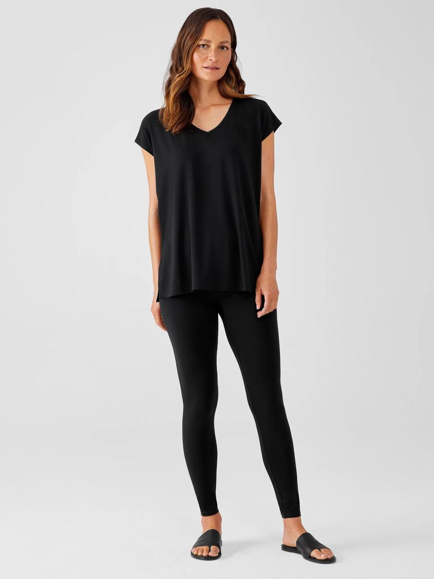 Eileen Fisher Pants, Shorts &amp; Jumpsuits | Stretch Jersey Knit Leggings Black - Women