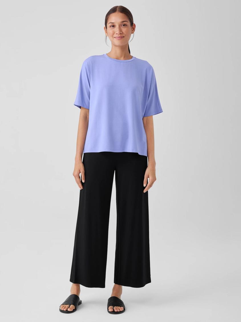 Eileen Fisher Pants, Shorts &amp; Jumpsuits | Stretch Jersey Knit Wide-Leg Pant Black - Women