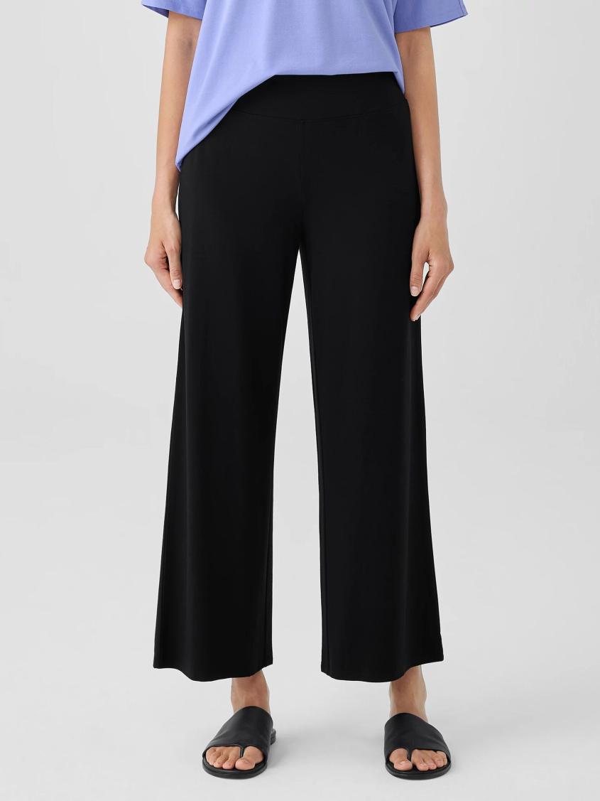 Eileen Fisher Pants, Shorts &amp; Jumpsuits | Stretch Jersey Knit Wide-Leg Pant Black - Women