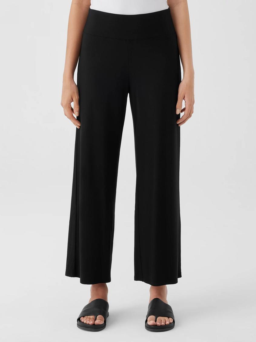 Eileen Fisher Pants, Shorts &amp; Jumpsuits | Stretch Jersey Knit Wide-Leg Pant Black - Women