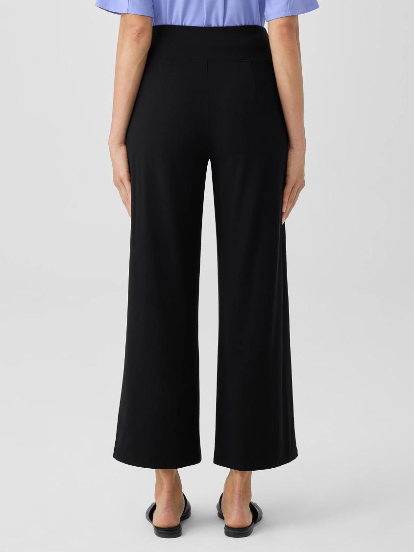 Eileen Fisher Pants, Shorts &amp; Jumpsuits | Stretch Jersey Knit Wide-Leg Pant Black - Women