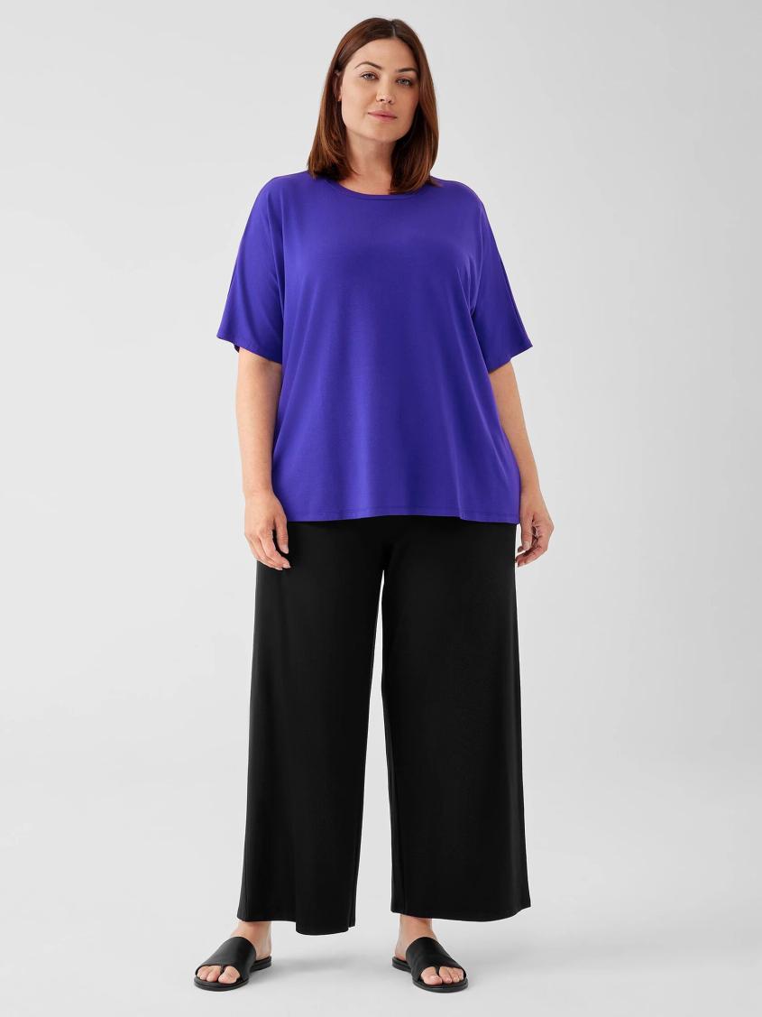 Eileen Fisher Pants, Shorts &amp; Jumpsuits | Stretch Jersey Knit Wide-Leg Pant Black - Women