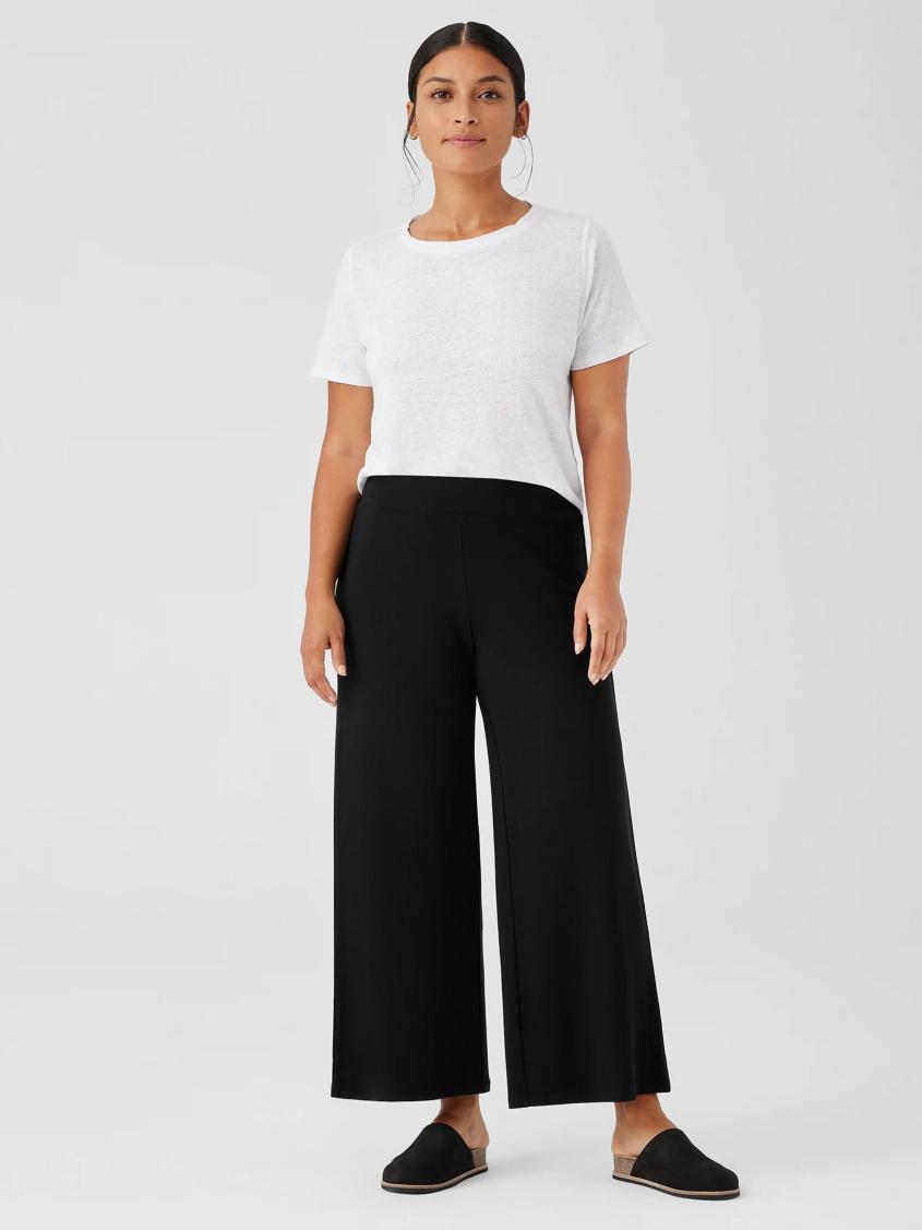 Eileen Fisher Pants, Shorts &amp; Jumpsuits | Stretch Jersey Knit Wide-Leg Pant Black - Women