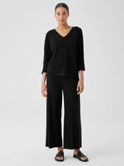 Eileen Fisher Pants, Shorts &amp; Jumpsuits | Stretch Jersey Knit Wide-Leg Pant Black - Women