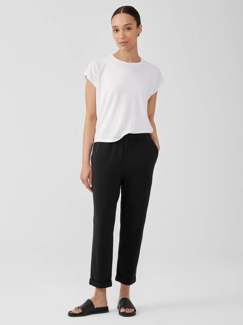 Eileen Fisher Pants, Shorts &amp; Jumpsuits | Traceable Cotton Jersey Pant Black - Women