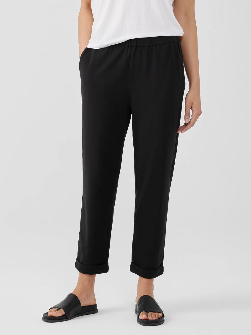 Eileen Fisher Pants, Shorts &amp; Jumpsuits | Traceable Cotton Jersey Pant Black - Women