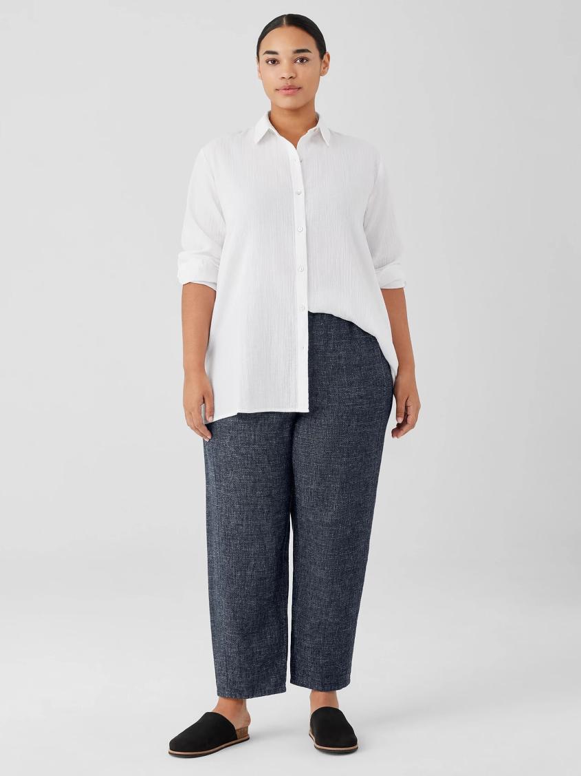 Eileen Fisher Pants, Shorts &amp; Jumpsuits | Tweedy Hemp Cotton Lantern Pant Denim - Women