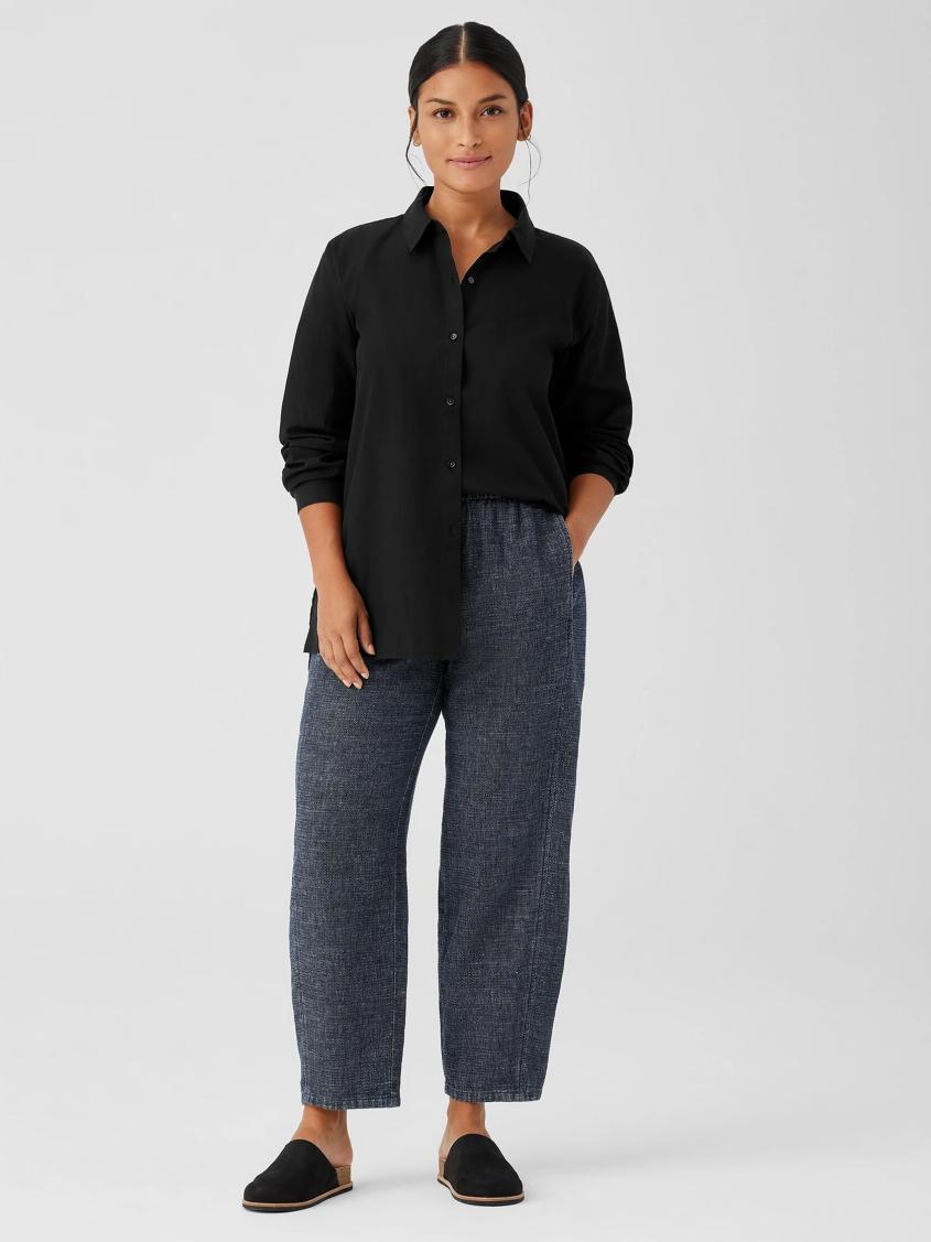 Eileen Fisher Pants, Shorts &amp; Jumpsuits | Tweedy Hemp Cotton Lantern Pant Denim - Women