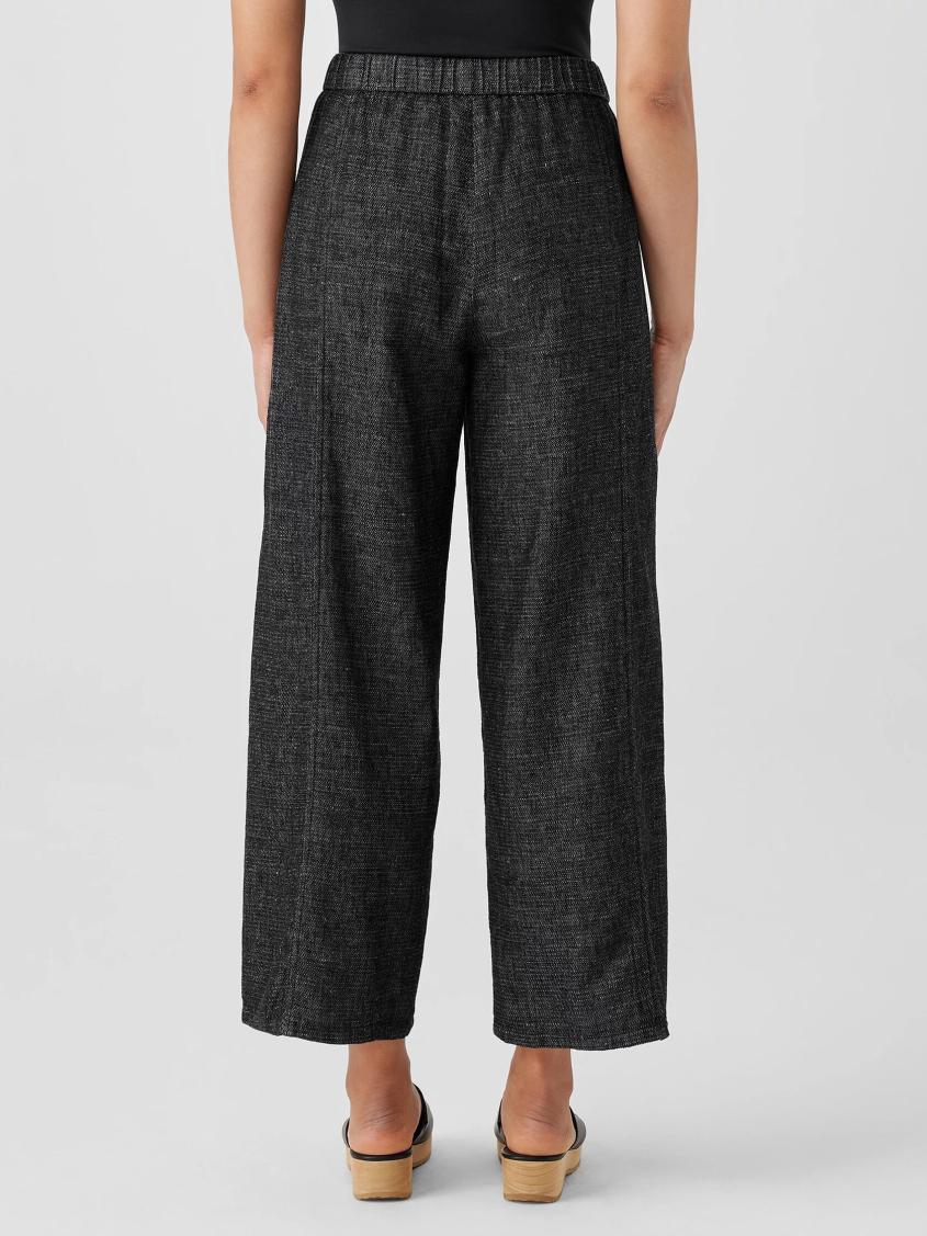 Eileen Fisher Pants, Shorts &amp; Jumpsuits | Tweedy Hemp Cotton Wide-Leg Pant Black - Women