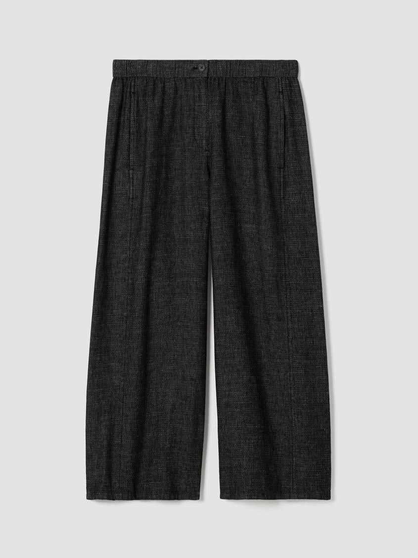 Eileen Fisher Pants, Shorts &amp; Jumpsuits | Tweedy Hemp Cotton Wide-Leg Pant Black - Women