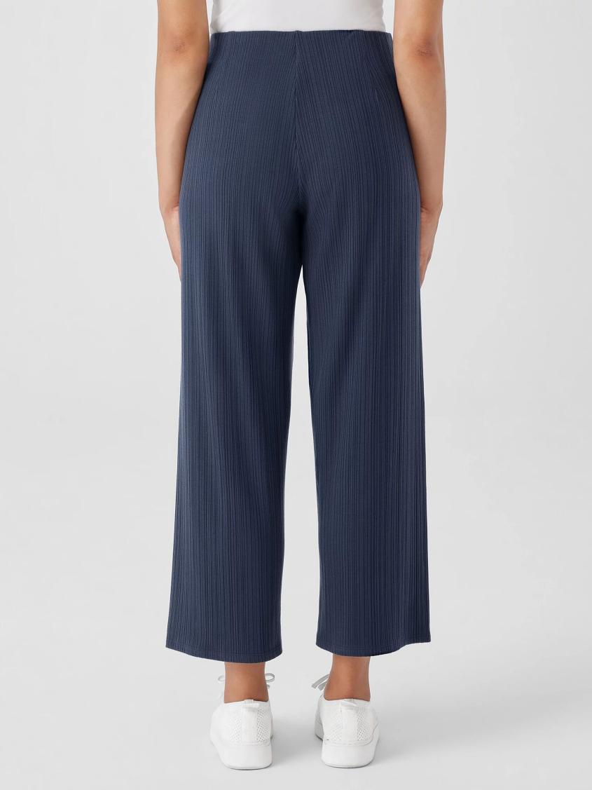 Eileen Fisher Pants, Shorts &amp; Jumpsuits | Variegated Rib Knit Wide-Leg Pant Ocean - Women